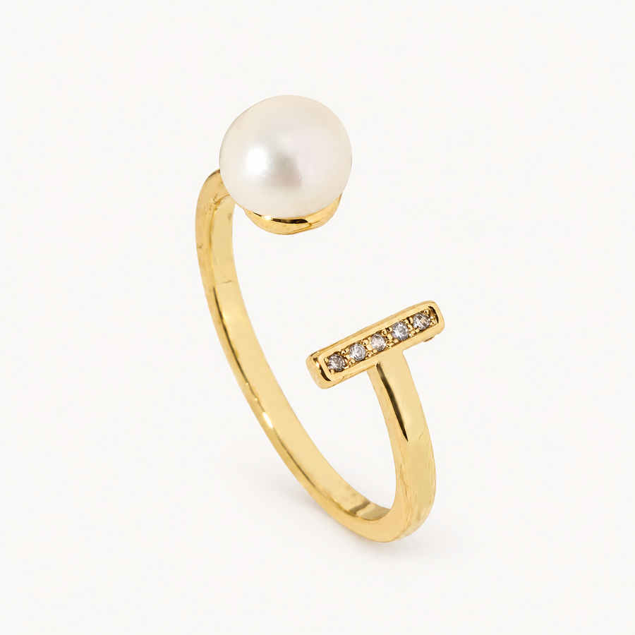Pearl-Effect Open Ring